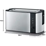 Severin тостер AT 2590, стомана/червен - Image 4