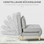 HOMCOM разтегателен стол, регулируема облегалка 6 позиции - Image 2