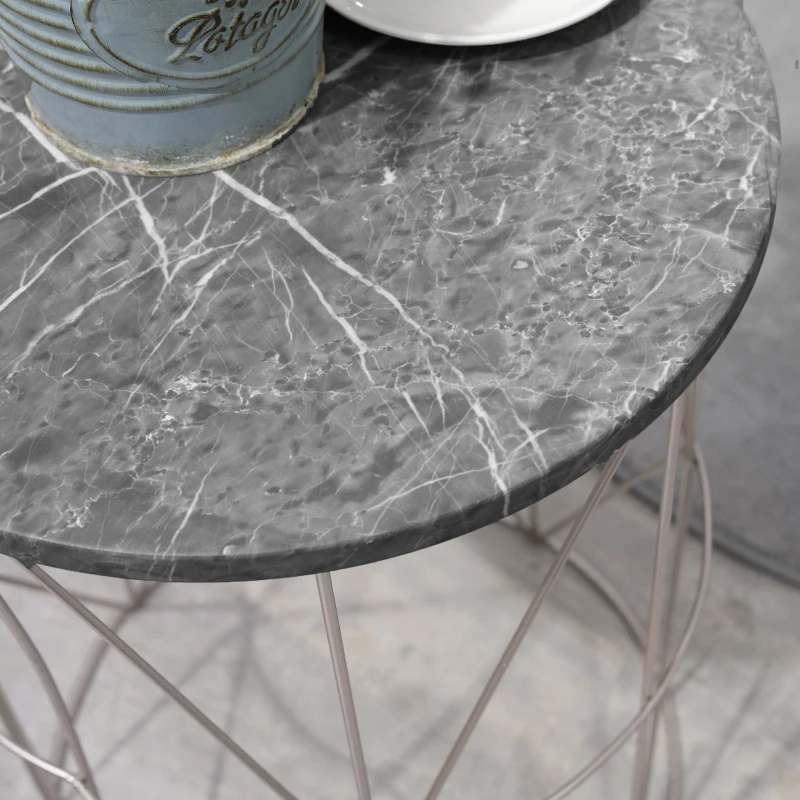 CQZ2cd19a0adb54de.jpg Комплект от 2 подреждащи се странични масички Outsunny - Image 7