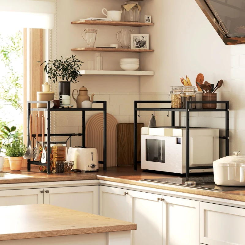 Cxj0a2196867db931.jpg HOMCOM Рафт за микровълнова фурна, 3 куки - Image 4