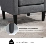 Фотьойл HOMCOM, тапициран с дървени крака, 66 x 72 x 74 см - Image 5