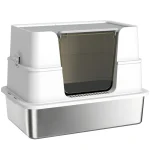 Котешка тоалетна PawHut, неръждаема стомана, XL