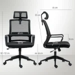 Офис стол HOMCOM, регулируем стол с облегалка за глава - Image 5