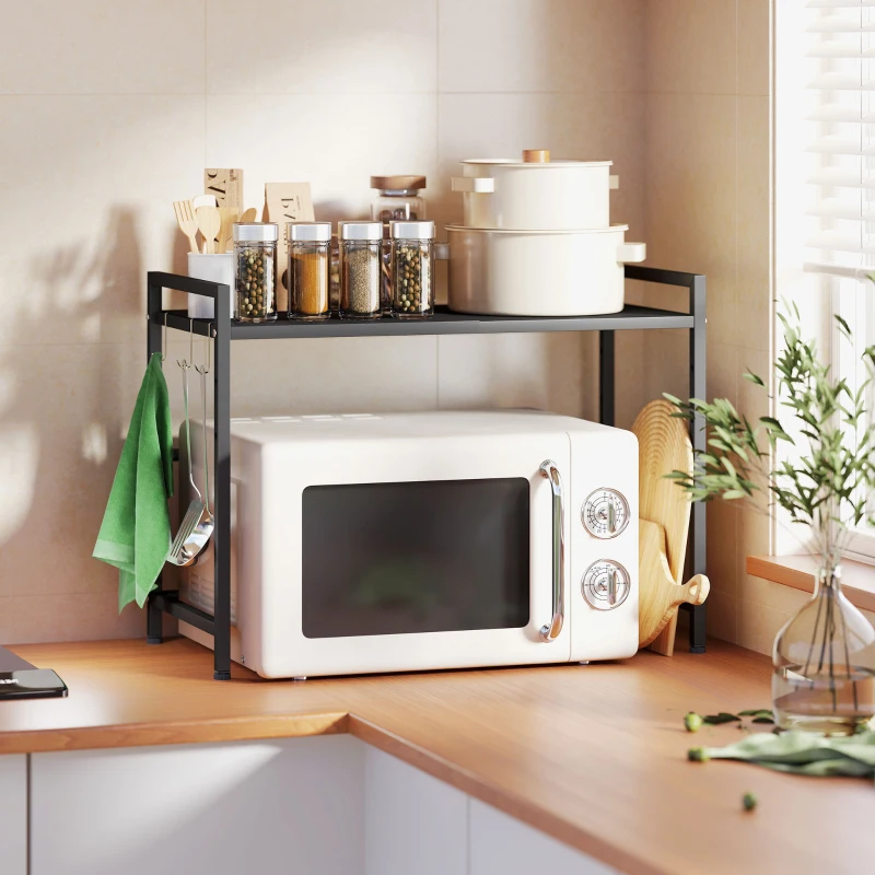 FSYffb196867db931.jpg HOMCOM Рафт за микровълнова фурна, 3 куки - Image 5