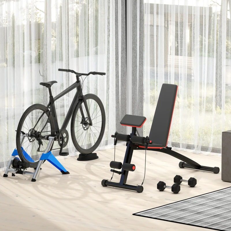 gqoc6319492ba1c2d.jpg HOMCOM Ролер тренажор, 8 нива, за колела 26-29'' - Image 4