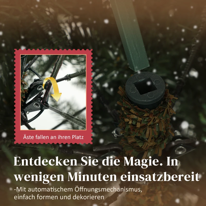 GVi89019a529e7127.jpg Изкуствена коледна елха HOMCOM, 180 см, гъсти клони - Image 4