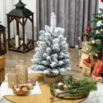 HOMCOM Мини изкуствена коледна елха 60 см със сняг - Image 5