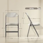 Комплект от 4 тапицирани сгъваеми стола HOMCOM - Image 3