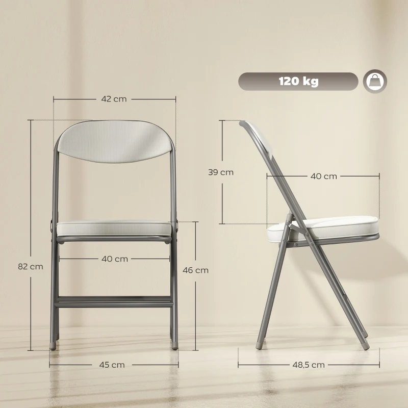 il7fbc196f3e753a5.jpg Комплект от 4 тапицирани сгъваеми стола HOMCOM - Image 3