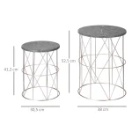 Комплект от 2 подреждащи се странични масички Outsunny - Image 4