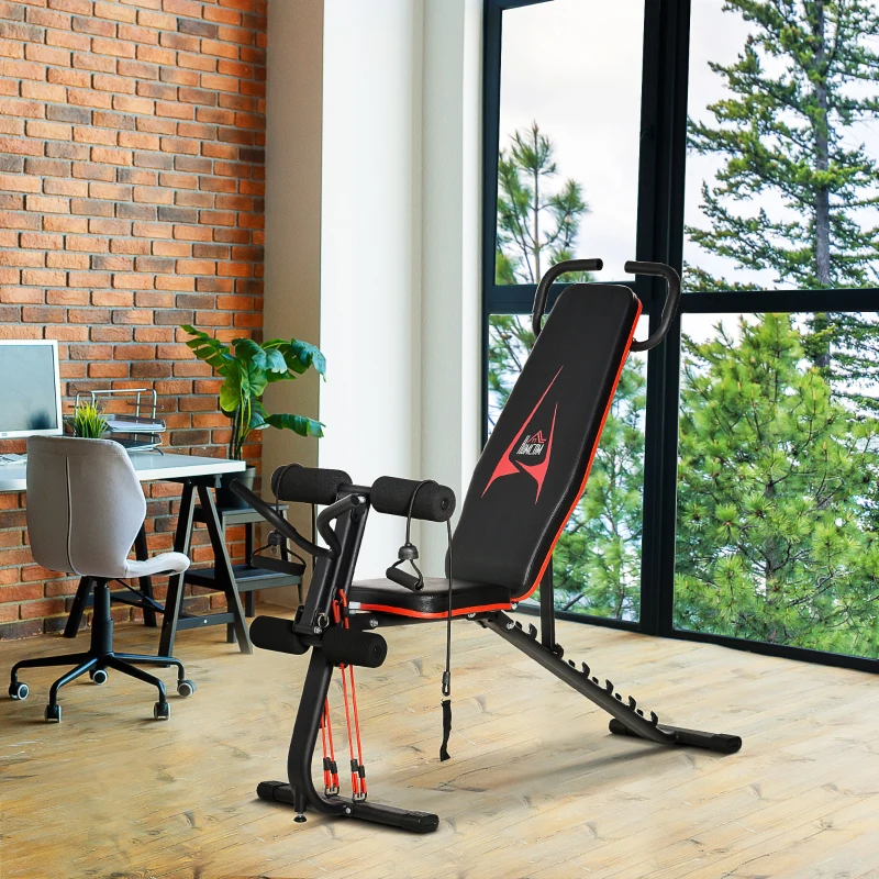 ISr4b419493434557.jpg Регулируема лежанка за тежести HOMCOM с еластично въже - Image 2