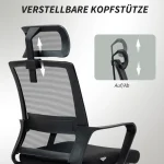 Офис стол HOMCOM, регулируем стол с облегалка за глава - Image 6