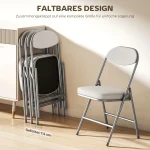 Комплект от 4 тапицирани сгъваеми стола HOMCOM - Image 5