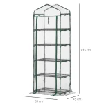 Мини оранжерия Outsunny с фолио и 5 рафта 69 x 49 x 193 см - Image 11