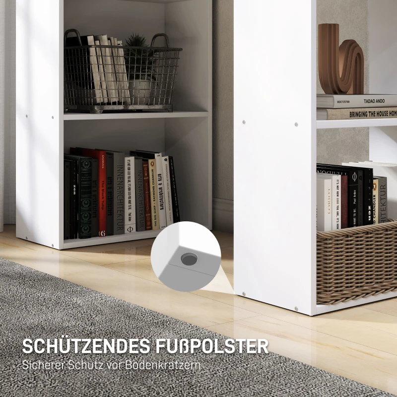 PCN16419527f6d118.jpg Бюро с библиотека Homcom, Дърво, 120 х 55 х 120 см, Бял - Image 9