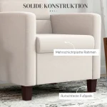 Тапициран фотьойл HOMCOM с имитация на лен, пяна - Image 7