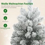 HOMCOM Мини изкуствена коледна елха 60 см със сняг - Image 8