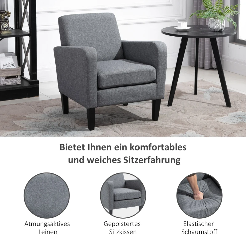 R4T59c189e763e1df.jpg Фотьойл HOMCOM, тапициран с дървени крака, 66 x 72 x 74 см - Image 7