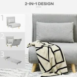 HOMCOM разтегателен стол, регулируема облегалка 6 позиции - Image 7