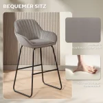 Комплект от 2 бар стола HOMCOM, с платнено покритие - Image 10