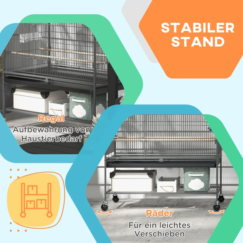 SW2b4019494b42359.jpg Клетка за птици PawHut, включваща кацалки, играчки за птици - Image 9