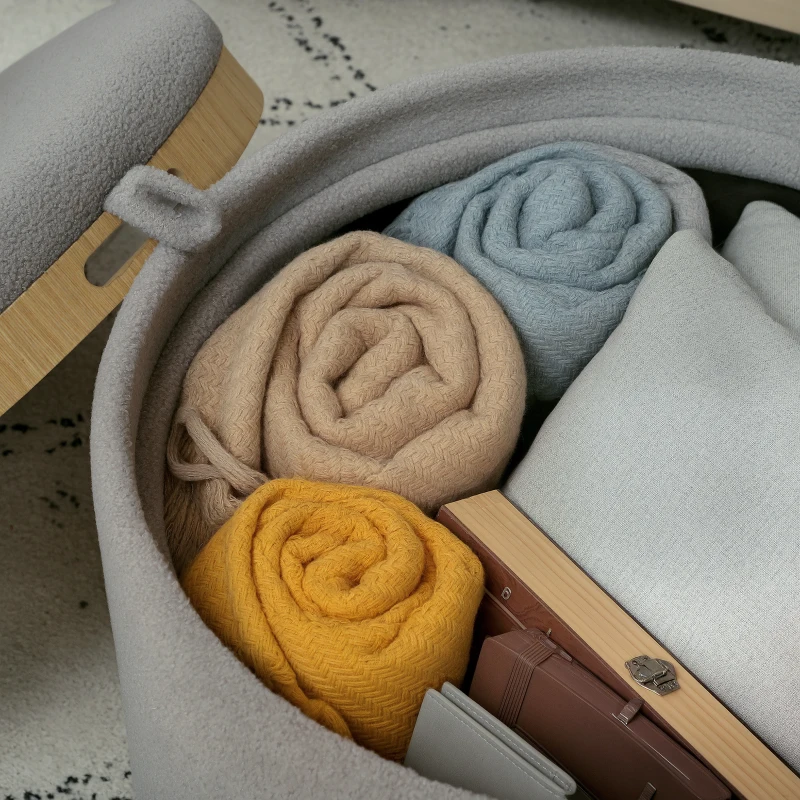 vPK64d197eea6639f.jpg Табуретка HOMCOM, място за съхранение, 56 x 56 x 42 см - Image 9