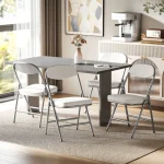 Комплект от 4 тапицирани сгъваеми стола HOMCOM - Image 9