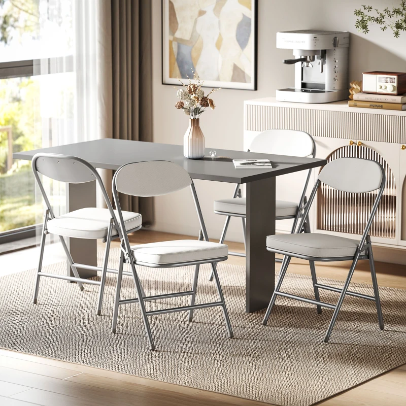 wBaf56196f3e753a5.jpg Комплект от 4 тапицирани сгъваеми стола HOMCOM - Image 9