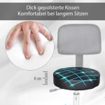 HOMCOM Регулируем на височина подвижен стол с облегалка - Image 6