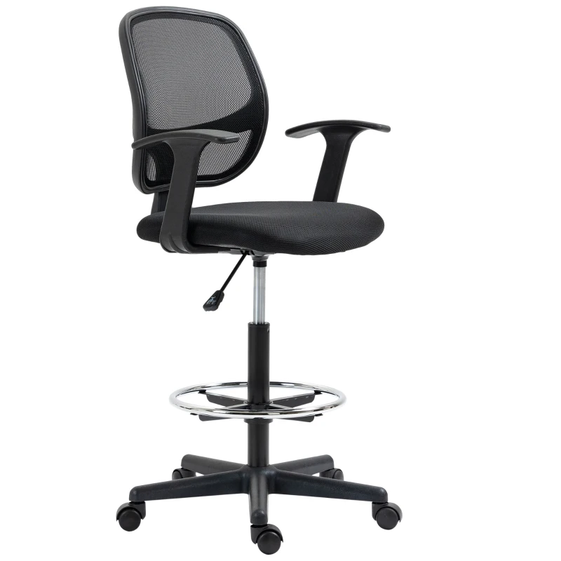 YQ6d3a192e537f021.jpg Офис стол Vinsetto с поставка за крака, 5 колелца - Image 15