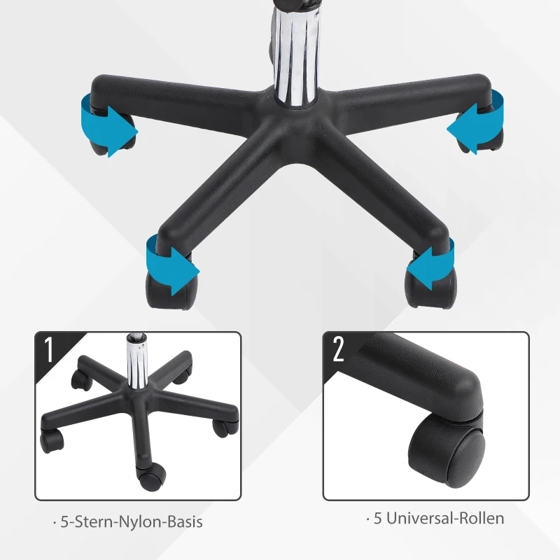 z6263c19493e6a2b8.jpg HOMCOM Регулируем на височина подвижен стол с облегалка - Image 7