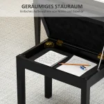 Пейка за пиано HOMCOM, място за съхранение - Image 11