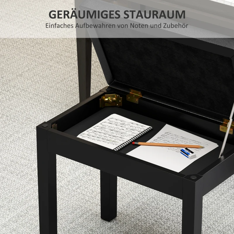 zpfac3196650fb4b9.jpg Пейка за пиано HOMCOM, място за съхранение - Image 11