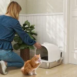 PawHut затворена котешка тоалетна от неръждаема стомана - Image 3