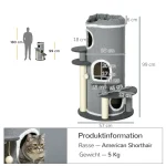 Драскалка за котки PawHut, 2 котешки пещери, 4 платформи - Image 2