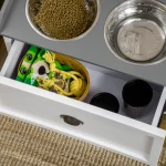 Станция за хранене PawHut, 2 купички за хранене 60x30x36см - Image 4