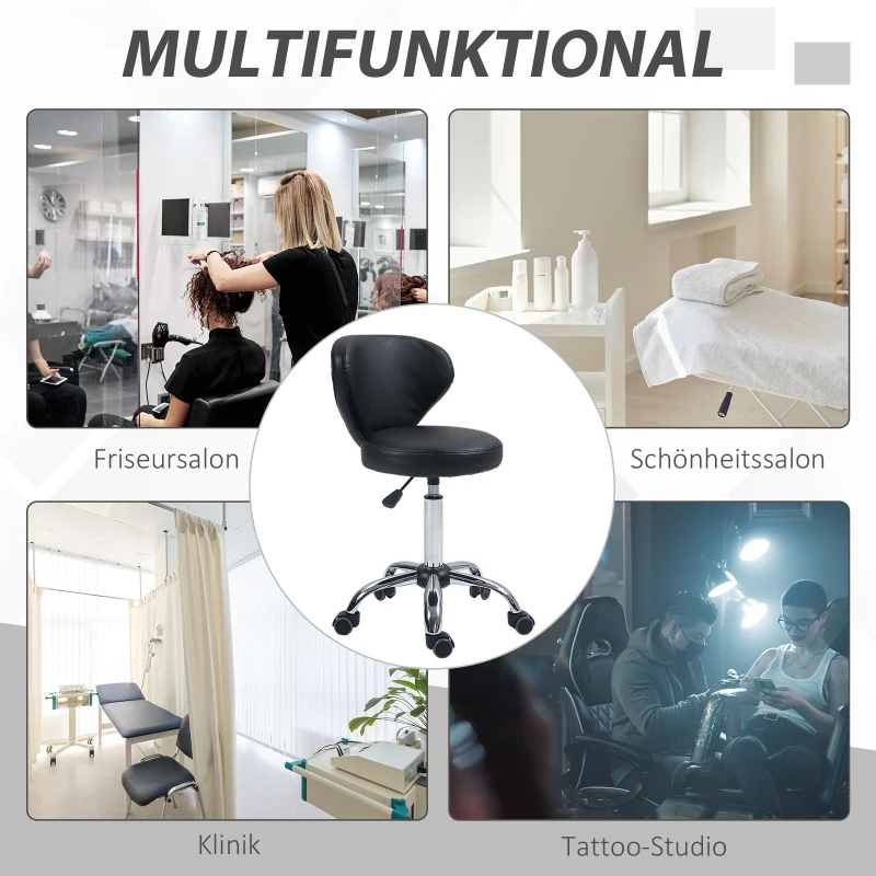 aDS74319494ea4519.jpg Салонен стол HOMCOM с кожен вид, регулируема височина - Image 2