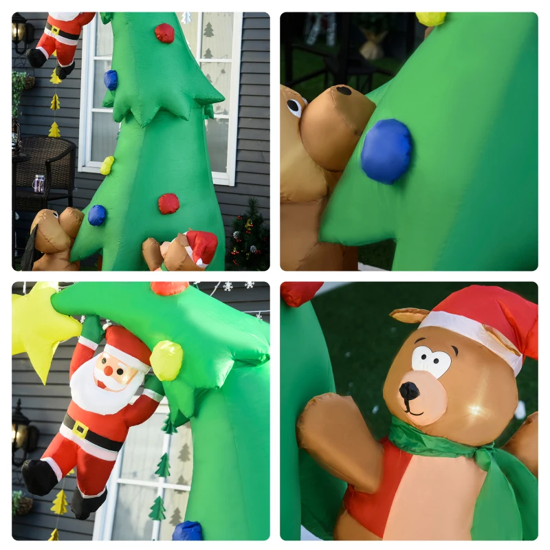 cLW439194960c598f.jpg Надуваема коледна елха HOMCOM с 11 LED светлини, 223 см - Image 3