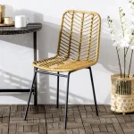 Комплект от 2 стола за хранене в бохо стил, PE ратан - Image 4