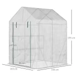 Оранжерия Outsunny с 4 рафта, студена рамка с врати с цип - Image 7