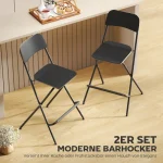 Комплект от 2 бар стола HOMCOM, със стоманена рамка - Image 6