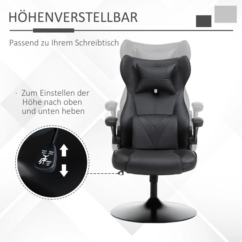 HuCf73194934e78a4.jpg Геймърски стол Vinsetto, люлееща се функция, 67x71x112 см - Image 7