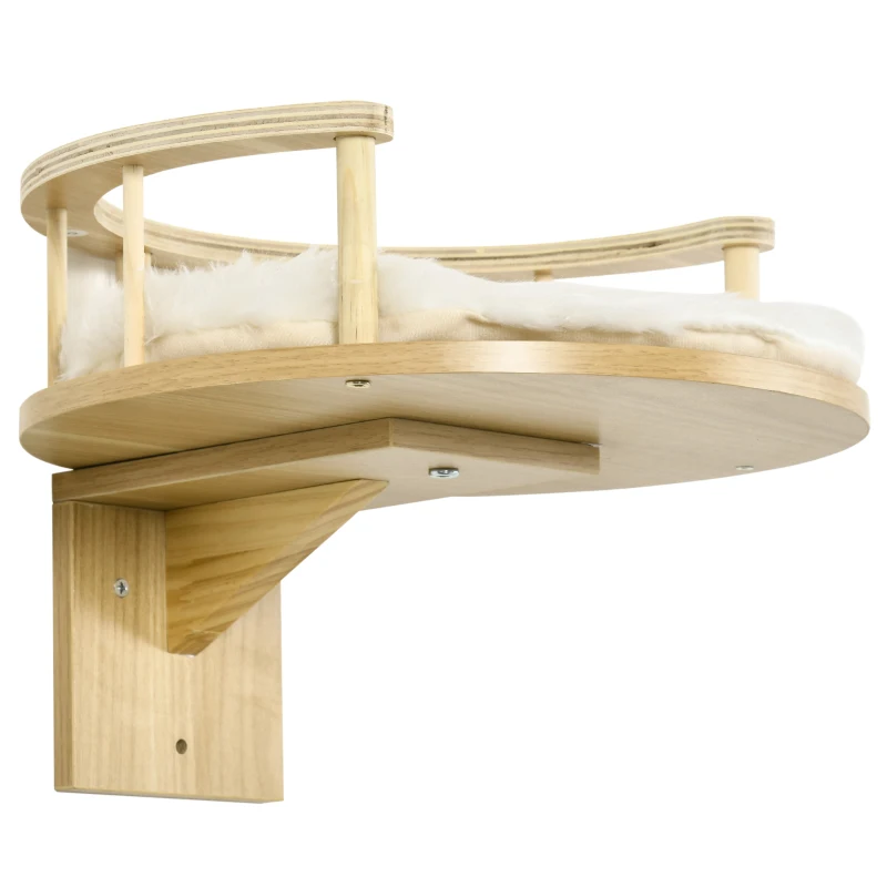 jTTab319744ad21c3.jpg PawHut Стенно котешко легло със защитен ръб и възглавница - Image 3