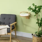 PawHut Стенно котешко легло със защитен ръб и възглавница - Image 5