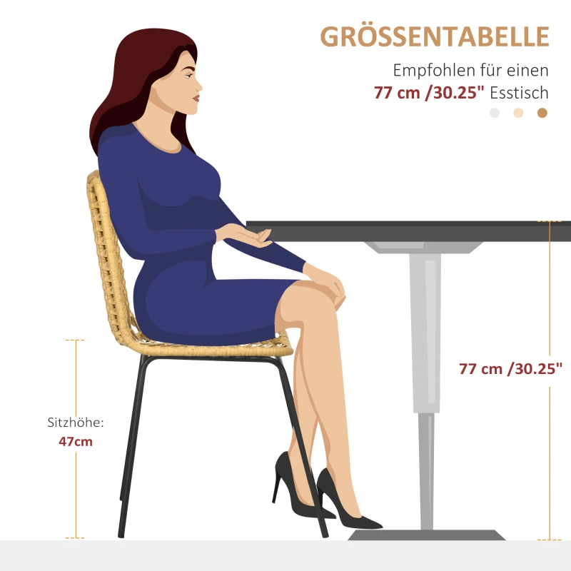 mZj93319493a2e509.jpg Комплект от 2 стола за хранене в бохо стил, PE ратан - Image 8