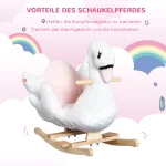 HOMCOM Люлеещ се лебед с предпазен колан, музика, 55 см - Image 5