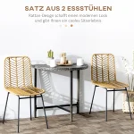 Комплект от 2 стола за хранене в бохо стил, PE ратан - Image 3