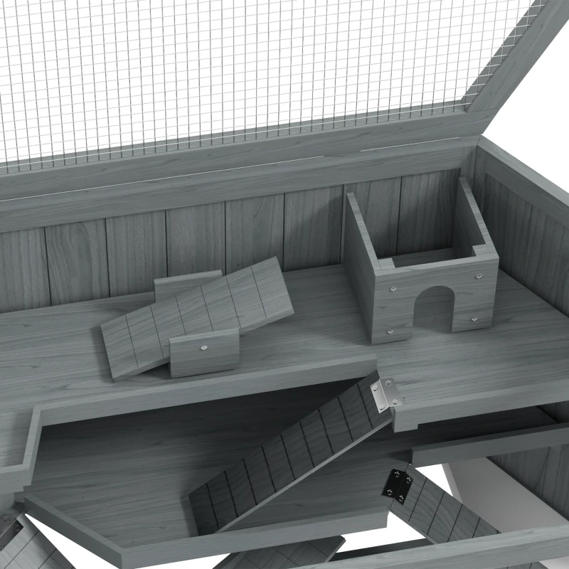 PvM03c194946fd451.jpg Клетка за хамстери PawHut, 3 нива, подвижна тава - Image 9