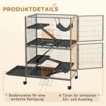 Клетка за малки животни PawHut с хамак, 4-етажна - Image 4