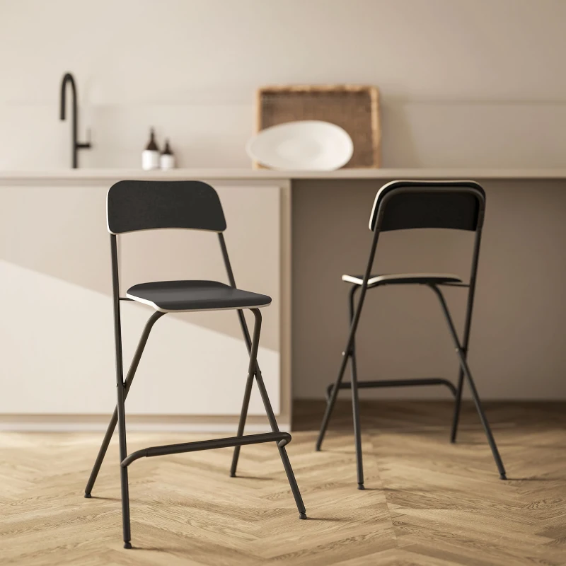 qMN30c197a1ee9845.jpg Комплект от 2 бар стола HOMCOM, със стоманена рамка - Image 9